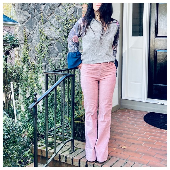 Retro chic wide leg rose corduroy pants - Picture 10 of 10